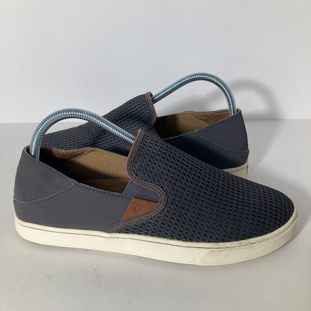 Womens Olukai Pehuea Slip On Shoes Sneakers Charcoal Gray 10